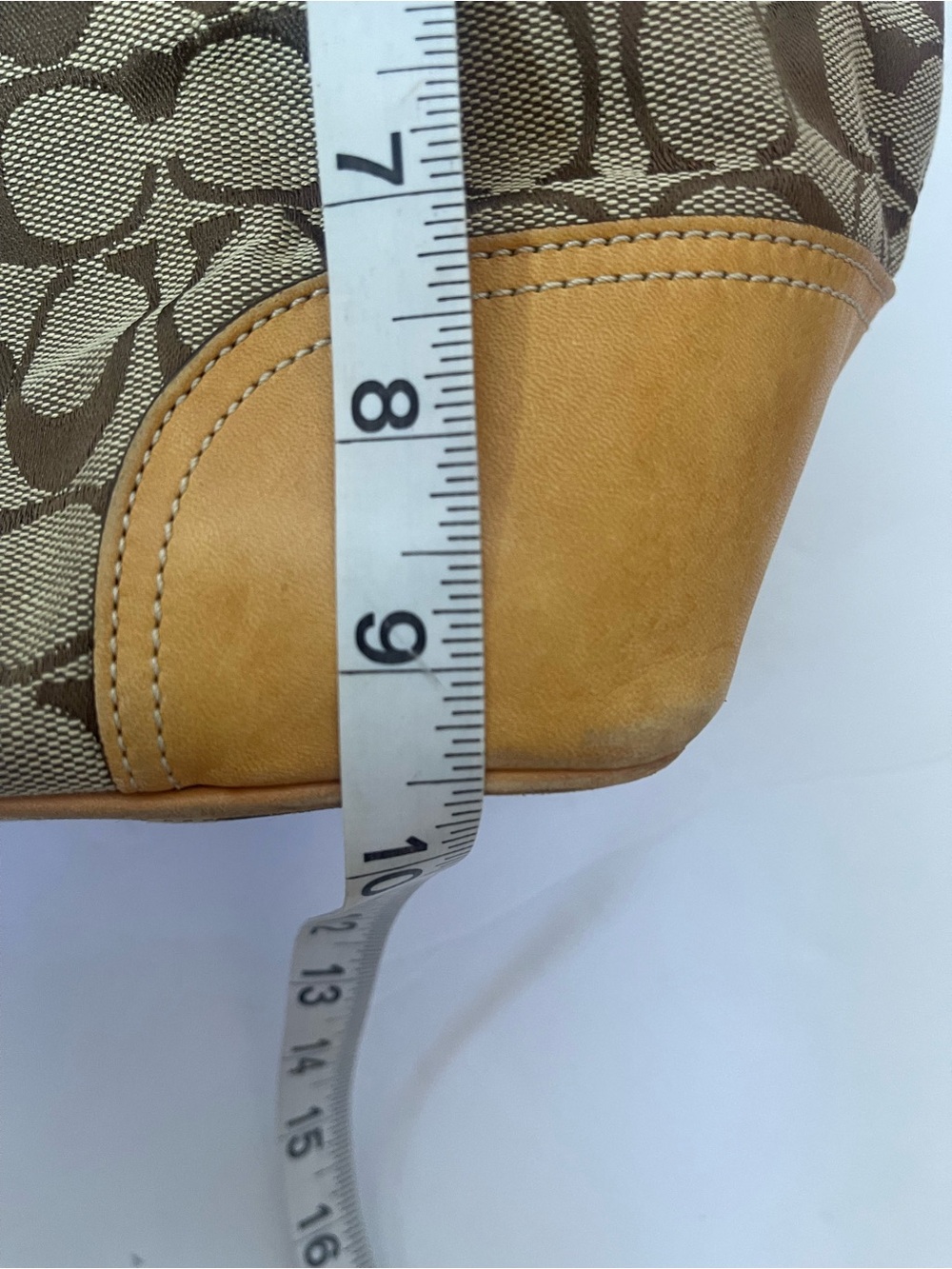 Vintage Coach Hampton Signature Jacquard and Leather tote 6367 - Picture 9 of 12